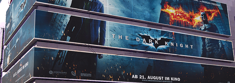Mockup einer Kinoverkleidung zum Blockbuster Batman Mockup einer Kinoverkleidung zum Blockbuster Batman